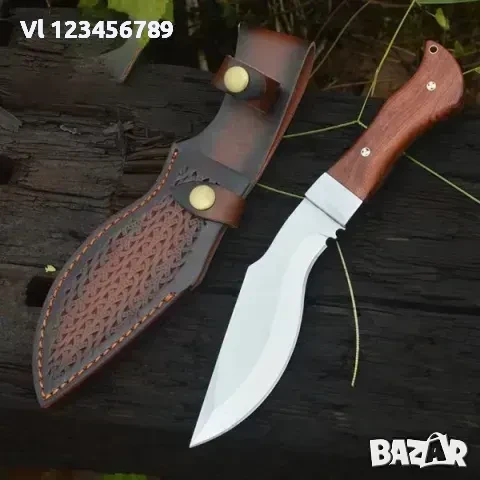 Ръчно направен нож - кукри 140х270,D2,кожа, снимка 1