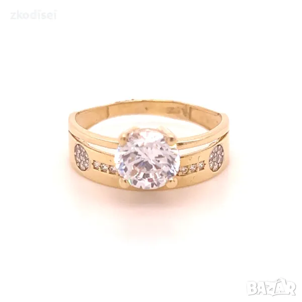 Златен дамски пръстен 3,57гр. 14кр.проба:585 размер:61 модел:4099-4, снимка 1