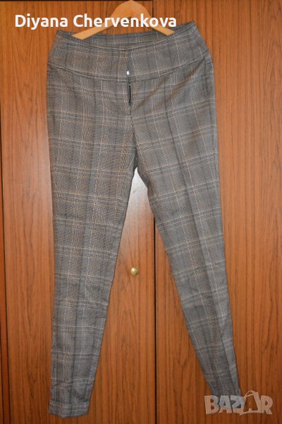 Дамска панталон сив - каре с колан ниска талия, XL÷ 2XL  , снимка 1