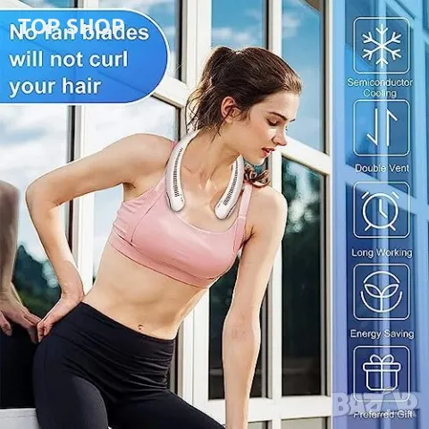 Нов Тих Личен Вентилатор за Врат, 3 Скорости, Топ Охлаждане, Стилен Дизайн, снимка 3 - Друга електроника - 49251700