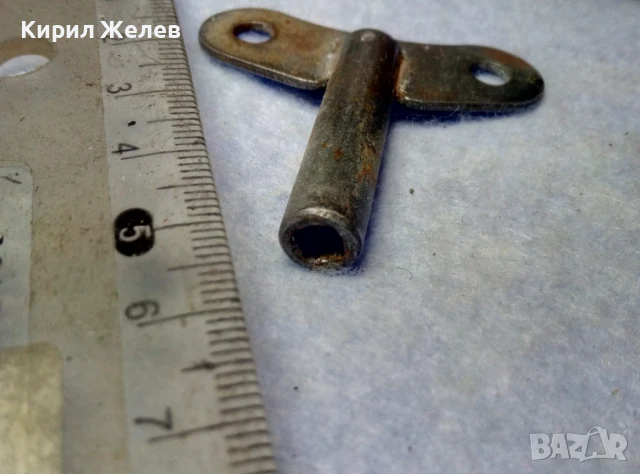 Стар КЛЮЧ за СТЕНЕН ЧАСОВНИК за НАВИВАНЕ на МЕХАНИЗМА 26189, снимка 6 - Антикварни и старинни предмети - 51277641