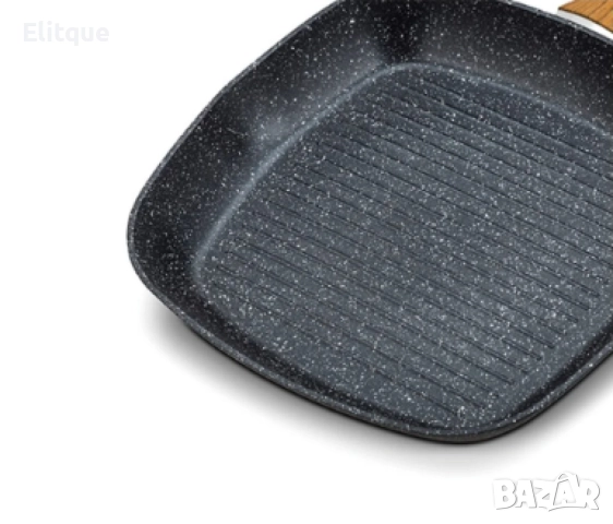 Тиган грил Goldmann, 28x4.5см., 24х7 см., Лят алуминий, Керам. покр., Индукция, снимка 5 - Съдове за готвене - 52888864