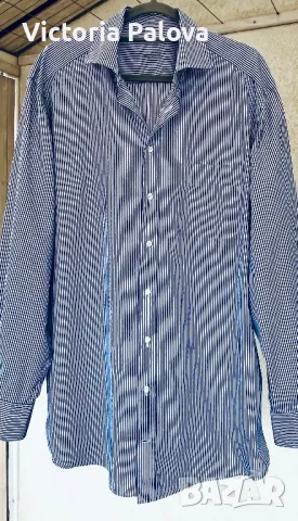 Луксозна скъпа риза VAN LAACK тънко райе, снимка 9 - Ризи - 49745987