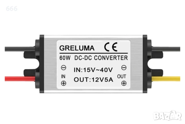Greluma 1 бр. DC 24v към 12v понижаващ конвертор, редуктор-регулатор, захранващ адаптер 5A 60W, снимка 2 - Друга електроника - 53874007