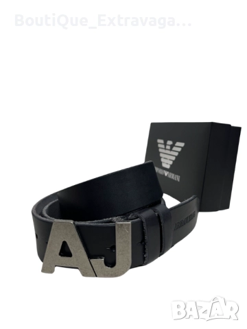 Мъжки подаръчен комплект колан и портфейл Armani 009/001 !, снимка 4 - Колани - 52687439