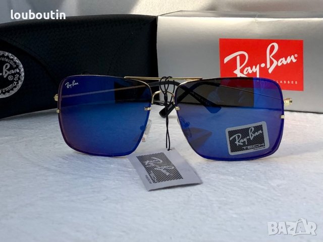 Ray-Ban мъжки слънчеви очила Рей-Бан огледални сини , снимка 6 - Слънчеви и диоптрични очила - 41669938