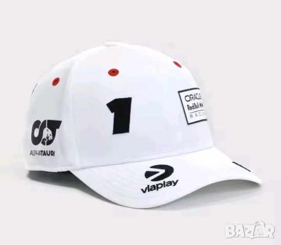 Oracle Red Bull Racing Max Verstappen Cap Hat Мъжка шапка с козирка бяла 