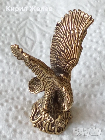 Малка бронзова фигурка на орел 🦅 51562, снимка 2 - Колекции - 53752453