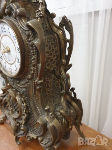 Каминен бронзов часовник, снимка 6 - Антикварни и старинни предмети - 41249206