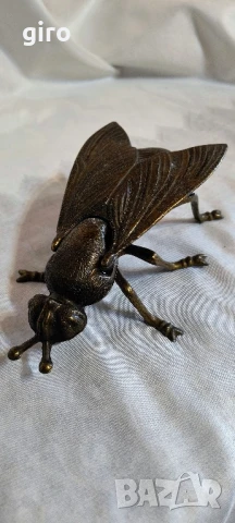 Антикварна бронзова муха - пепелник, снимка 10 - Колекции - 50611580