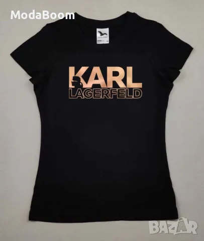 Karl Lagerfeld черна памучна тениска 
