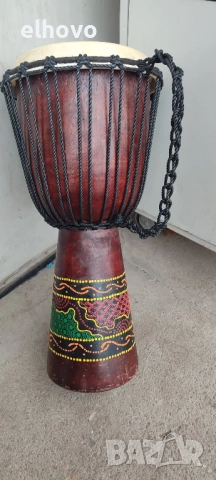 Голяма тарамбука, джембе, снимка 4 - Антикварни и старинни предмети - 52559302