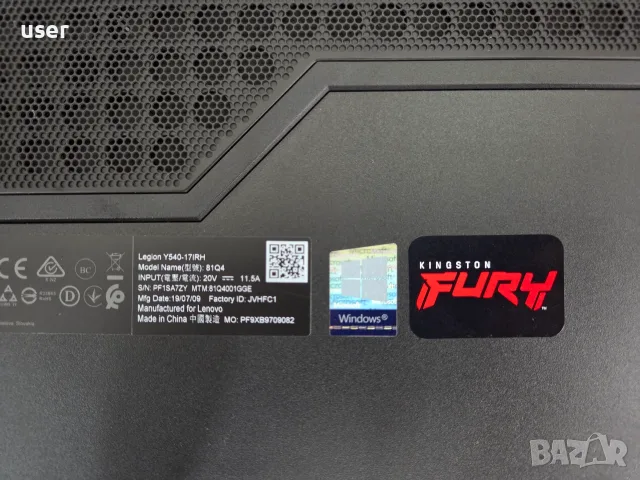 16GB RAM GTX 1660 Ti Core i7-9750H 17.3" FULL HD 144Hz геймърски лаптоп Lenovo Legion Y540-17IRH, снимка 9 - Лаптопи за игри - 56188675