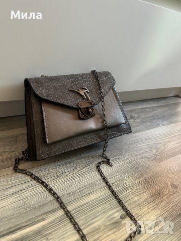 Елегантна чанта Giuseppe Zanotti Сива чанта Заноти, снимка 5 - Чанти - 41936138