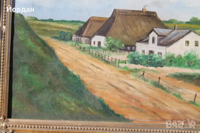 Стара европейска картина  масло върху платно, снимка 9 - Картини - 50085041