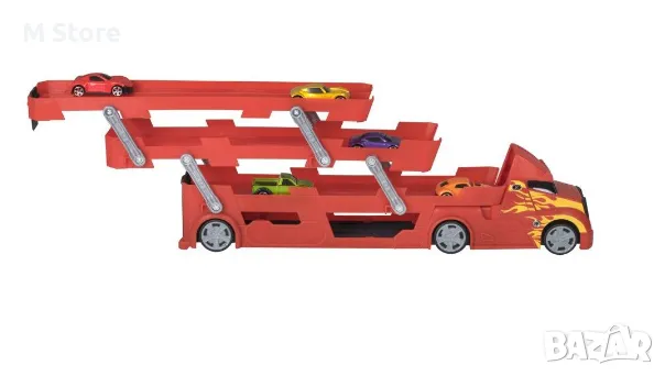 Транспортер Teamsterz с 5 коли, снимка 2 - Коли, камиони, мотори, писти - 48699467