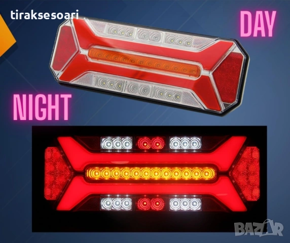 Комплект 2 броя LED неонови стопове 5 функции с динамичен мигач 12-24V, снимка 5 - Аксесоари и консумативи - 53624994