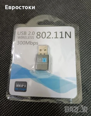 Мини WiFi адаптер 300Mbps 2.4 GHz 802.11 a/b/g/n, мини интернет адаптер за лаптоп, компютър, снимка 8 - Кабели и адаптери - 50716128