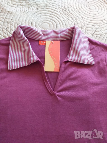 Дамска тениска сребърна нишка  S, снимка 3 - Тениски - 36159858