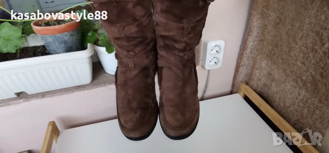 Ботуши Esprit Естествен велур 40.5н., снимка 5 - Дамски ботуши - 52957244