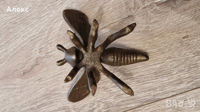 Масивна Чугунена пчела–450гр, снимка 4 - Градински мебели, декорация  - 39730246