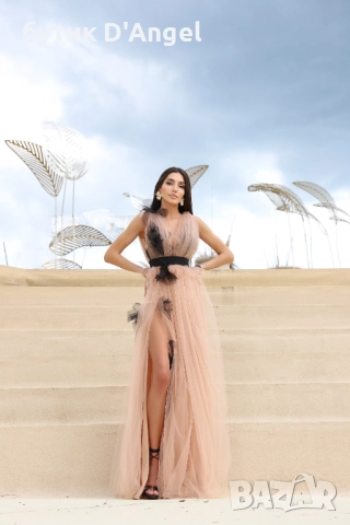 AVIN Рокля Nude с черни цветя от Оrganza