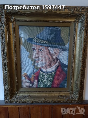 Продавам гоблен - старец с лула