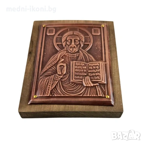 МЕДНА ИКОНА ЗА ЗАЩИТА ХРИСТОС, снимка 3 - Икони - 53634204