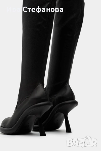 Разкошни Vic Matie нови дълги черни чизми ботуши до каляното кожени кожа 100 % оригинални маркови , снимка 5 - Дамски ботуши - 48933413