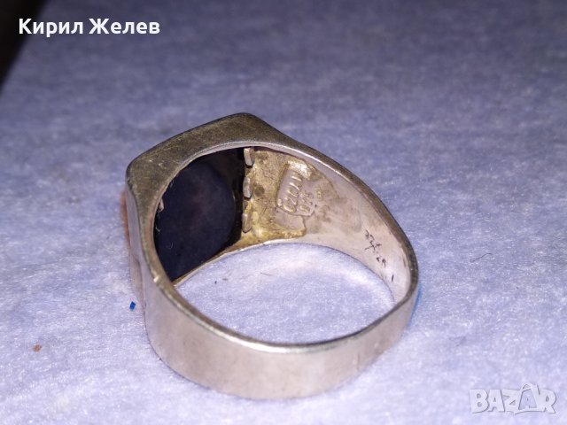 СКЪПОЦЕНЕН МАРКОВ КЛАСИЧЕСКИ СРЕБЪРЕН ПРЪСТЕН СРЕБРО 925 с ЮВЕЛИРНО ШЛИФОВАН ЧЕРЕН ОНИКС 29713, снимка 6 - Пръстени - 41636302