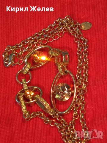 ПОЗЛАТЕНО КРАСИВО МАРКОВО КОЛИЕ с ФАСЕТИРАН ЦИТРИН 15415 , снимка 2 - Колиета, медальони, синджири - 35307932