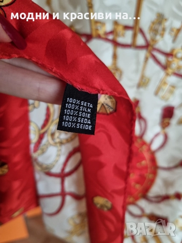 Голям копринен шал, снимка 6 - Шалове - 52184527