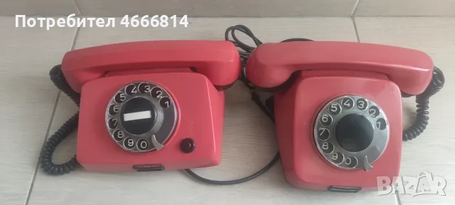 Стар телефон с шайба , снимка 2 - Антикварни и старинни предмети - 54800612