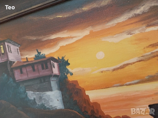 Пейзаж от Несебър 35/45см, снимка 3 - Антикварни и старинни предмети - 52747486