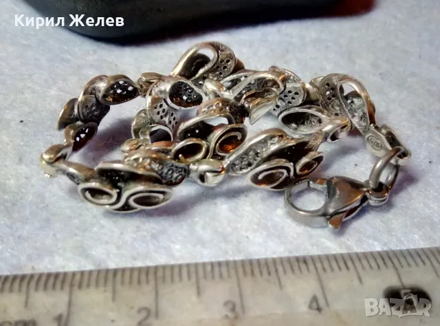 ИЗУМИТЕЛНО КРАСИВА АРТ СРЕБЪРНА ГРИВНА СРЕБРО 925 с БЯЛА ПОЗЛАТА Закопчалка БЛАГОРОДНА СТОМАНА 47484, снимка 10 - Гривни - 48492785