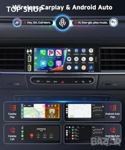 Ново Авто Радио 1DIN 6.9" CarPlay, Android Auto, Камера, BT за кола, снимка 3 - Друга електроника - 49321287