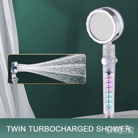 Иновативна душ слушалка с турбо перка, 3D ефект и филтър за водата, снимка 11 - Душове - 40492387