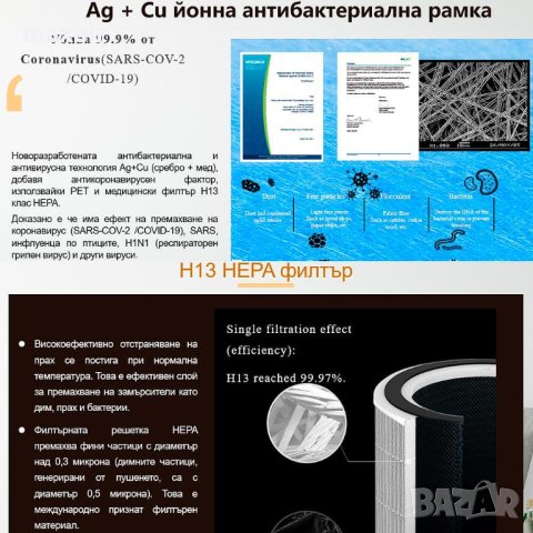 OBERON 520 WiFi (до 62 м2) - Пречиствател за въздух - бял * Гаранция 2 години * Безплатна доставка, снимка 9 - Овлажнители и пречистватели за въздух - 41419321