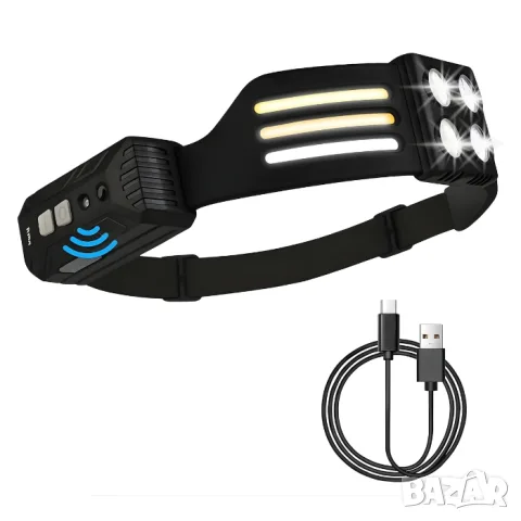LED челник със сензор 210 градуса и кабел за зареждане, снимка 2 - Аксесоари и консумативи - 55865243