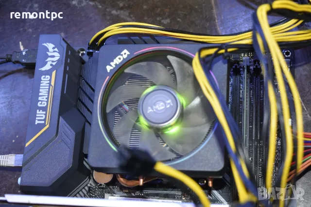 ASUS TUF B450M-PRO GAMING + Ryzen 7 2700X + AMD Cooler 8 ядра / 16 нишки, снимка 3 - Дънни платки - 56130846
