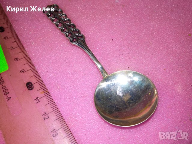 СТАРА НЕМСКА АЖУРНА КОЛЕКЦИОНЕРСКА ДЕСЕРТНА СРЕБЪРНА ЛЪЖИЧКА СРЕБРО 800 ПРОБА 43006, снимка 4 - Колекции - 44372832
