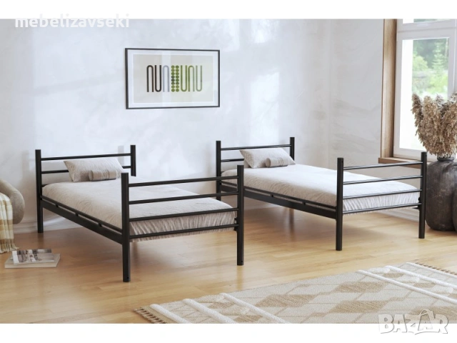 Ново! Двуетажно метално легло Фано DAMLA + 2 матрака, снимка 5 - Спални и легла - 53807231