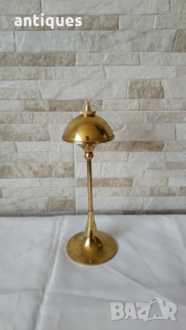 Стара масингова маслена лампа - Mønsterreg - Made in Denmark - 1950"г., снимка 1 - Антикварни и старинни предмети - 35664772