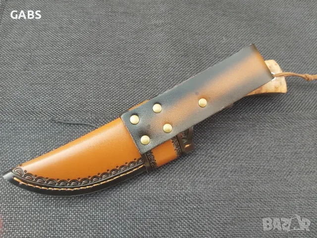 Масивен ловен нож с кожена кания,фултанг, снимка 4 - Ножове - 49294968
