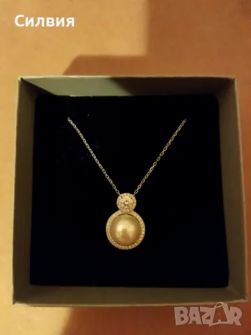 Сребърни колиета с перла и цирконий 