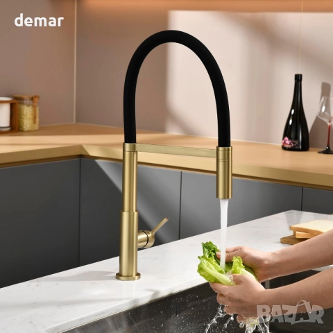 Смесител за кухненска мивка с един лост и издърпващ се разпръсквач, снимка 2 - Абсорбатори - 52722525