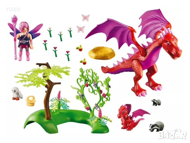 НОВИ! Playmobil 71586 Мама Дракон с бебе Дракон и фея, снимка 3 - Конструктори - 48967792