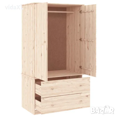 vidaXL Гардероб ALTA, 90x55x170 см, бор масив, снимка 3 - Гардероби - 56147287
