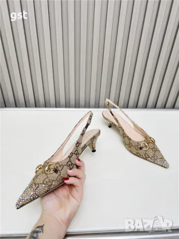 Редки Gucci Official Women shoes Crystals дамски обувки ток , снимка 4 - Дамски обувки на ток - 50257521