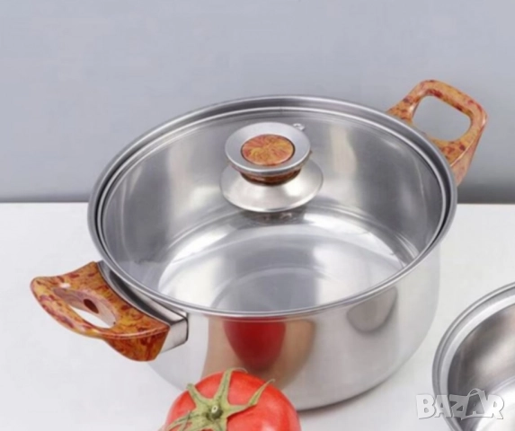 Комплект тенджери + подарък кухненски прибори розов, черен или зелен цвят DJ37+TV1316, снимка 6 - Прибори за хранене, готвене и сервиране - 51970829